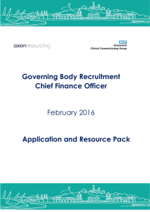 Governing Body Recruitment Chief Finance Officer