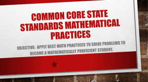 Common core state standards Mathematical Practices