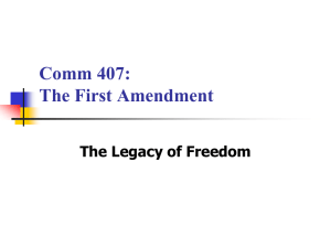Chapter 2: The Legacy of Freedom / First Amendment