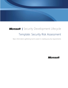 Security Risk Assessment - Microsoft Center