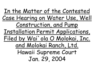In the Matter of the Contested Case Hearing on Water Use, Well