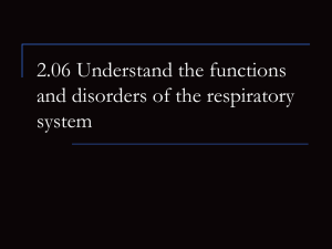 Functions and Disorders of the Respiratory System