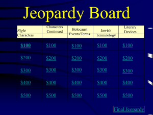 Jeopardy Revised Night