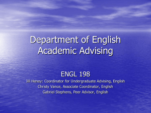 Academic Advising - English Department