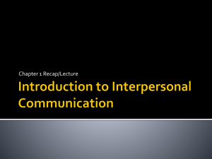 Introduction to Interpersonal Communication