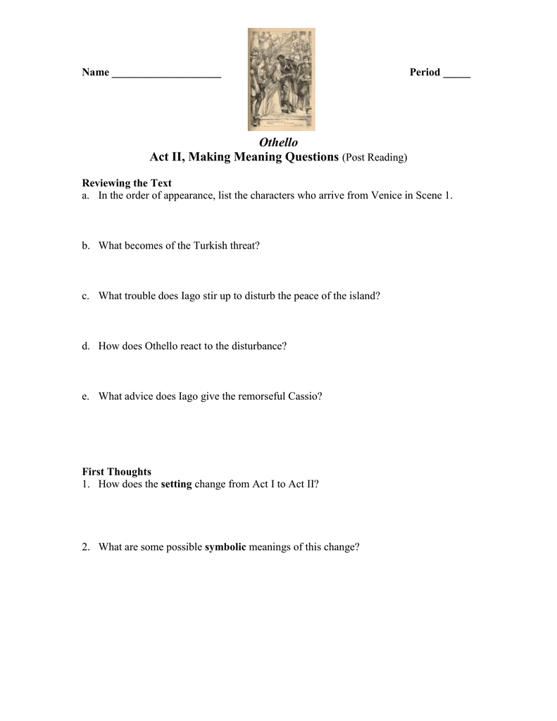 Othello Act Ii Questions