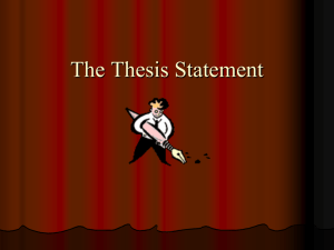 The Thesis Statement Revisited