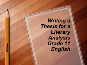 writing thesis for a literary analysis