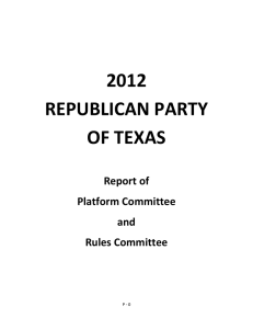 2012 Republican Party of Texas Platform