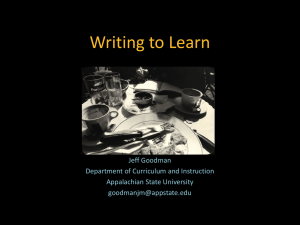 Writing to Learn - Appalachian State University
