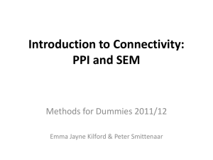 Introduction to Connectivity: PPI and SEM