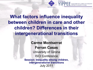 What factors influence inequality between children in care and other
