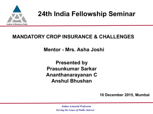 Mandatory Crop Insurance & Challenges