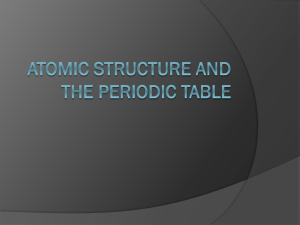 Atomic Structure and the Periodic Table