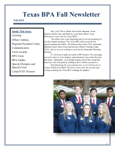 Texas BPA Fall Newsletter - Business Professionals of America