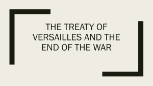 The Treaty of Versailles and the End of the War