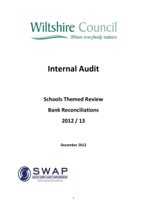 A007/13 Schools Themed Review Bank Reconciliation 2012/13