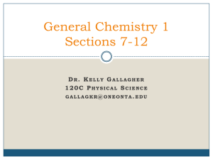 General Chemistry 1 Sections 7-12