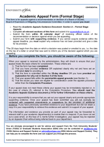 Academic Appeal Formal Stage Form (MS Word