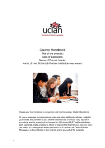 Course Handbook Template - University of Central Lancashire