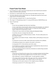Fossil Fuels Fact Sheet