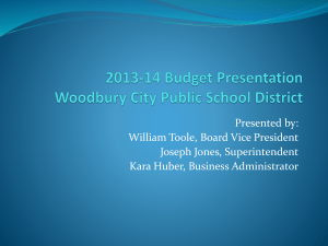 2013-14 Budget Presentation Woodbury City Public School District