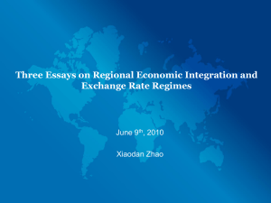 Three Essays on Regional Economic Integration and Exchange