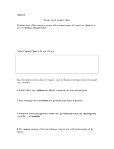 TWS Day 1 Worksheet Context Clues