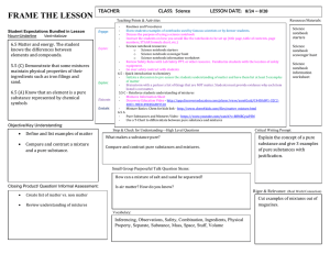 Lesson Frame 6th Grade