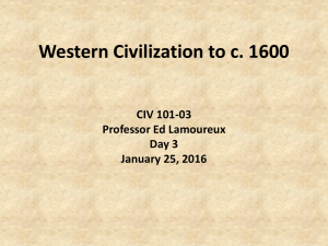Western Civilization to c. 1600
