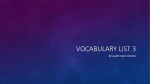 List 3 Vocabulary Presentation