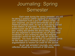 Journaling: Spring Semester