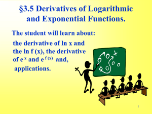 Differentiation of Logarithmic and Exponential Functions