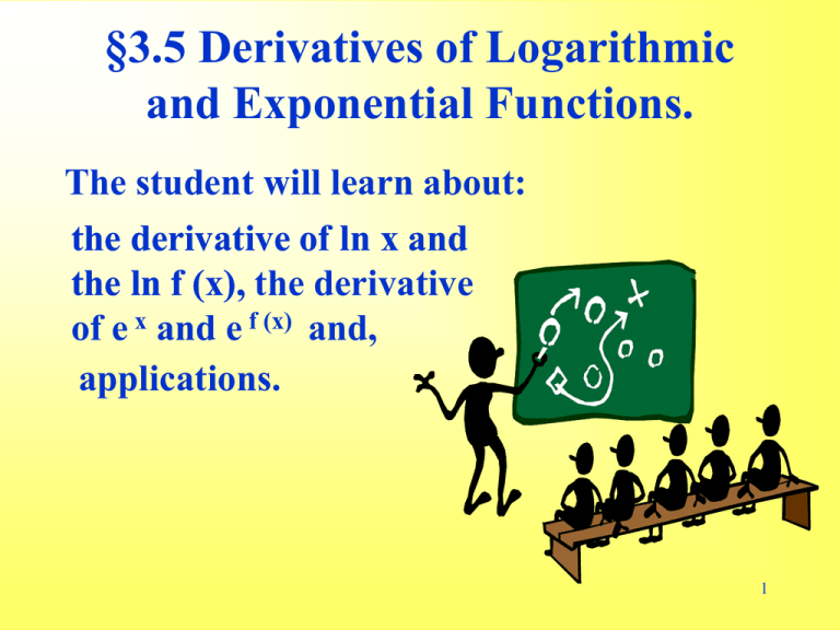 Differentiation Of Logarithmic And Exponential Functions 7778