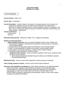 COLLIN COLLEGE COURSE SYLLABUS Course Information