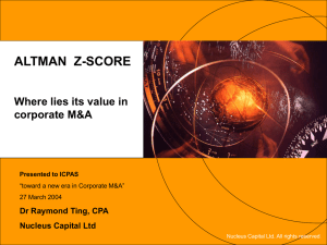 ALTMAN Z-SCORE - Where lies its value in corporate