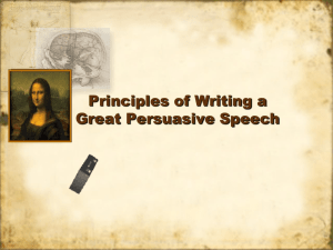 Principles of Writing a Great Persuasive Speech
