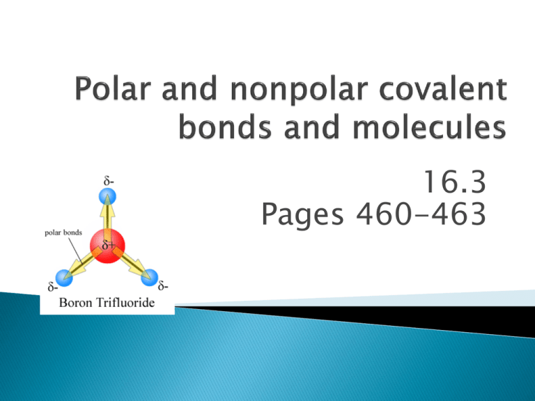 Polar Bonds, Polar Molecules, and Intermolecular