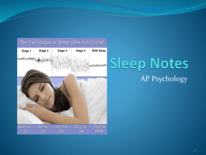 Notes for Sleep