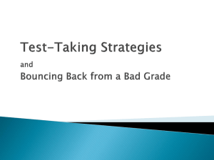 Test Taking Strategies and Bouncing Back from a Bad Grade