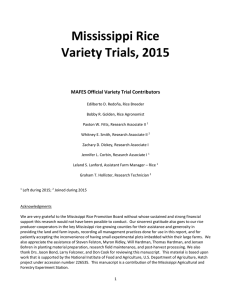 2015 Rice Variety Trials Final Version for Publication