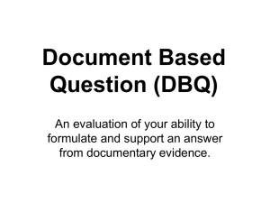 Document Based Question (DBQ)