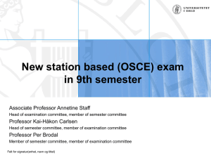 Info to students new station based exam