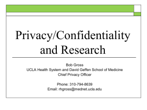 Privacy/Confidentiality in Research