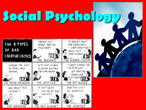 Social Psychology - Mrs. Silverman: Social Studies