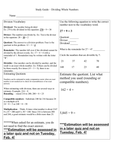 Study Guide * Place Value (Whole Numbers and Decimals)