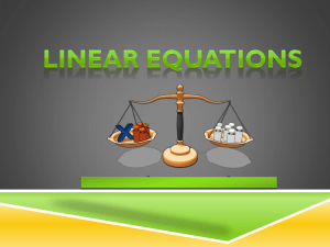 x - Linear Equations