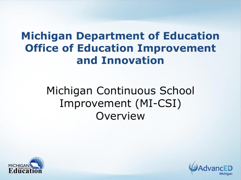 School Improvement Process Overview Revised