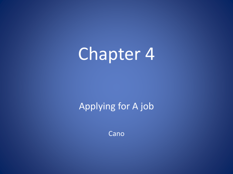 Chapter 4 Applying for a Job