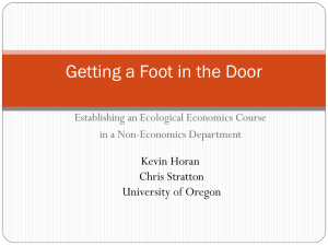summary of how to establish an ecological economics course